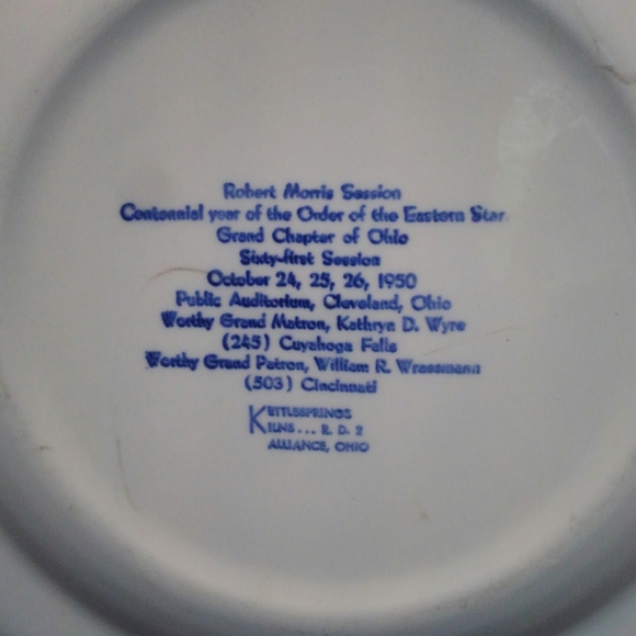 Vtg 1950 💎 Masonic 50s Plate ⭐ Order of the Eastern Star ✨ Freemason Antique - Picture 3 of 9